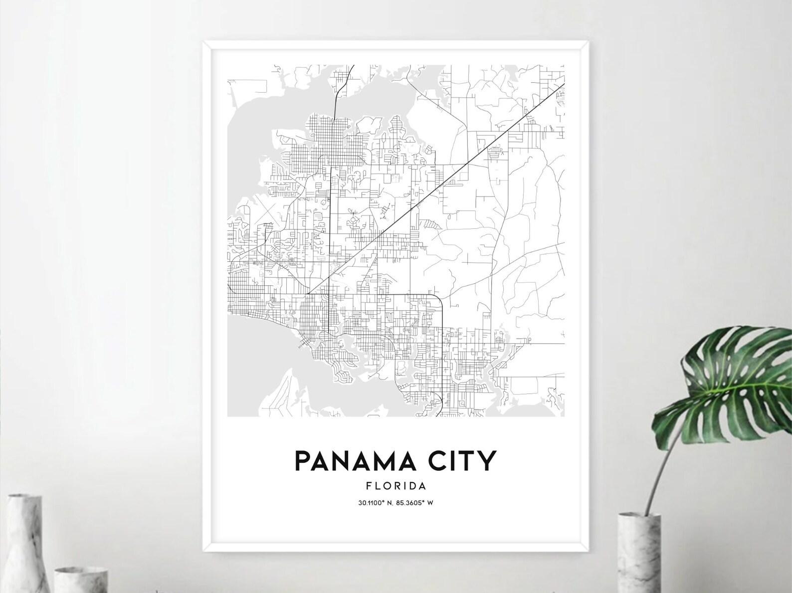 Panama City Map Print, Panama City Map Poster Wall Art, Fl City Map ...