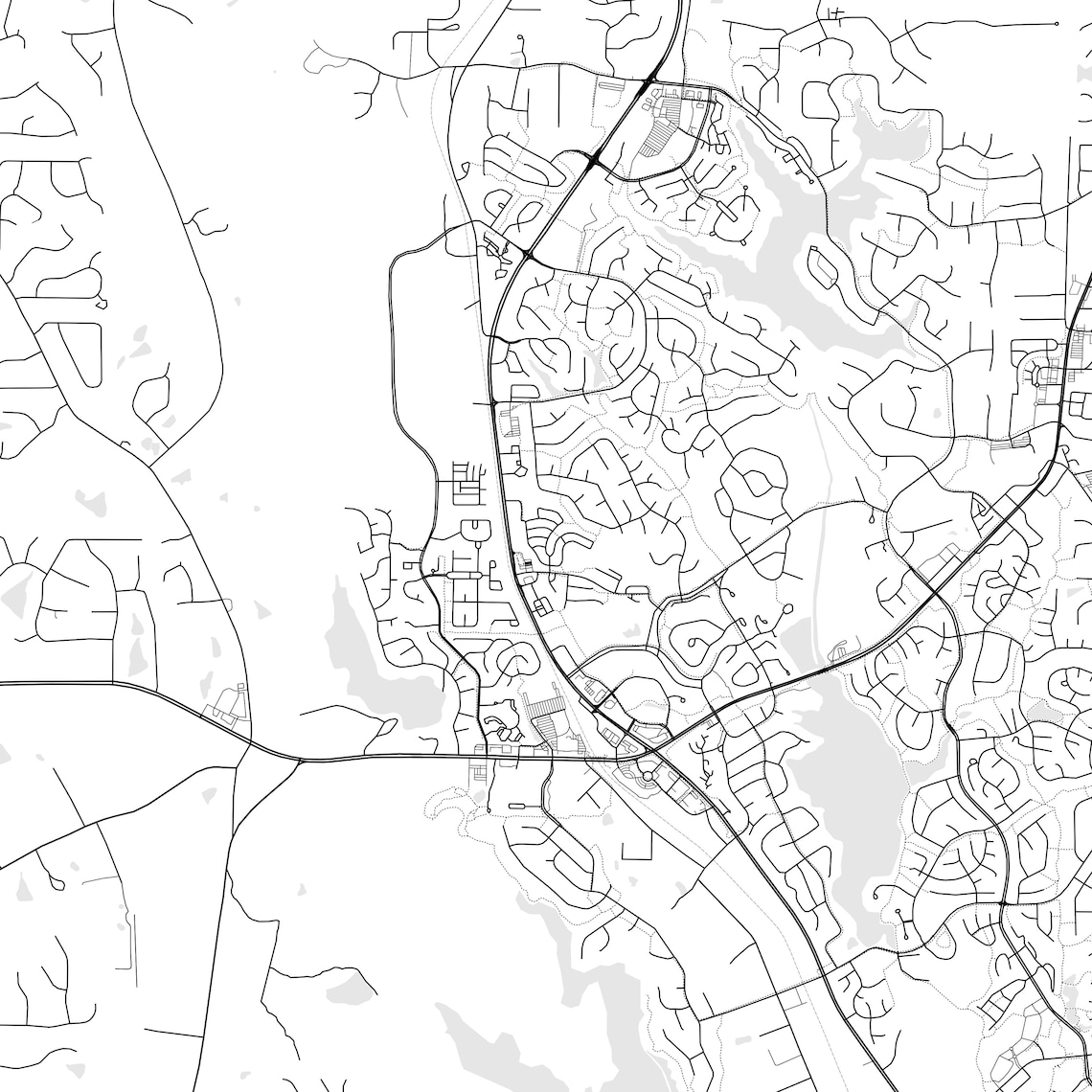 Peachtree City Map Print Peachtree City Map Poster Wall Art - Etsy