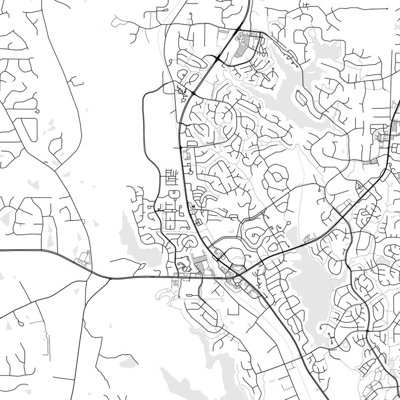 Peachtree City Map Print Peachtree City Map Poster Wall Art Etsy