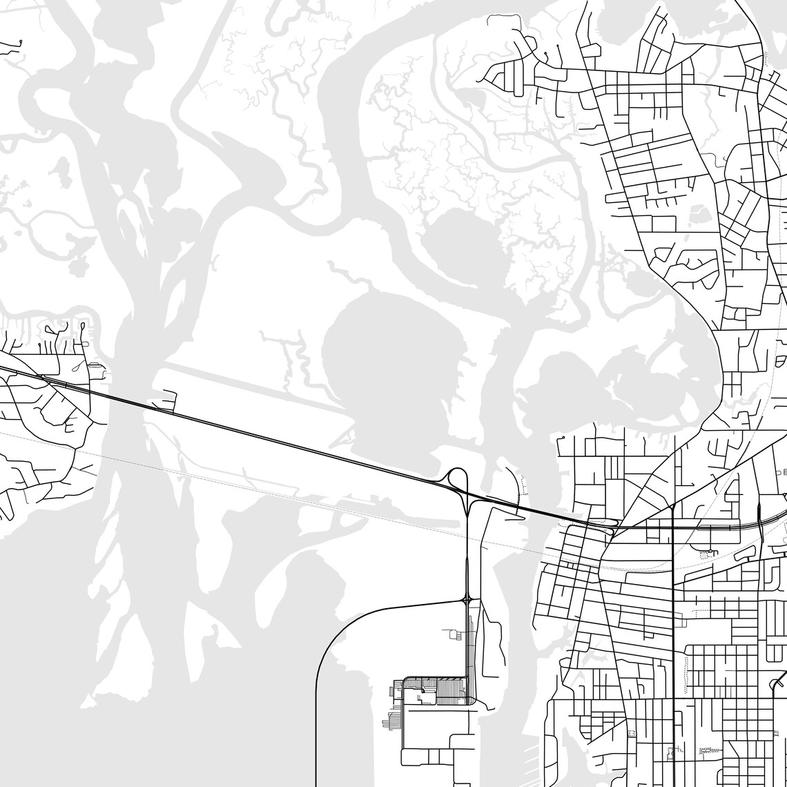 Pascagoula Map Print Pascagoula Map Poster Wall Art Ms City Etsy