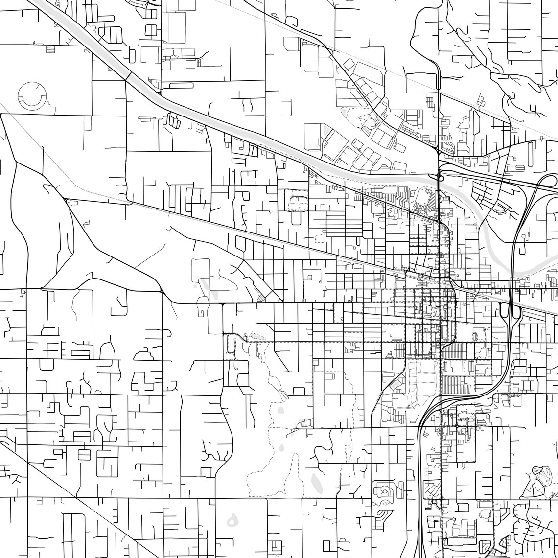 Puyallup Map Print, Puyallup Map Poster Wall Art, Wa City Map