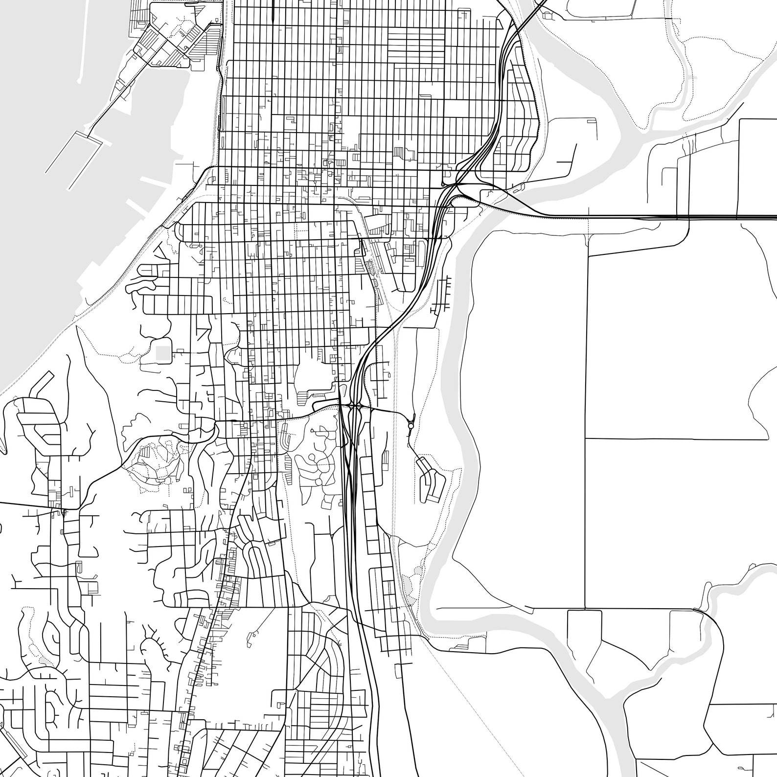 Everett Map Print Everett Map Poster Wall Art Wa City Map Etsy UK