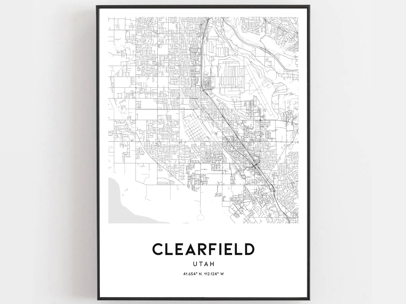 Clearfield Map Print Clearfield Map Poster Wall Art Ut City Etsy