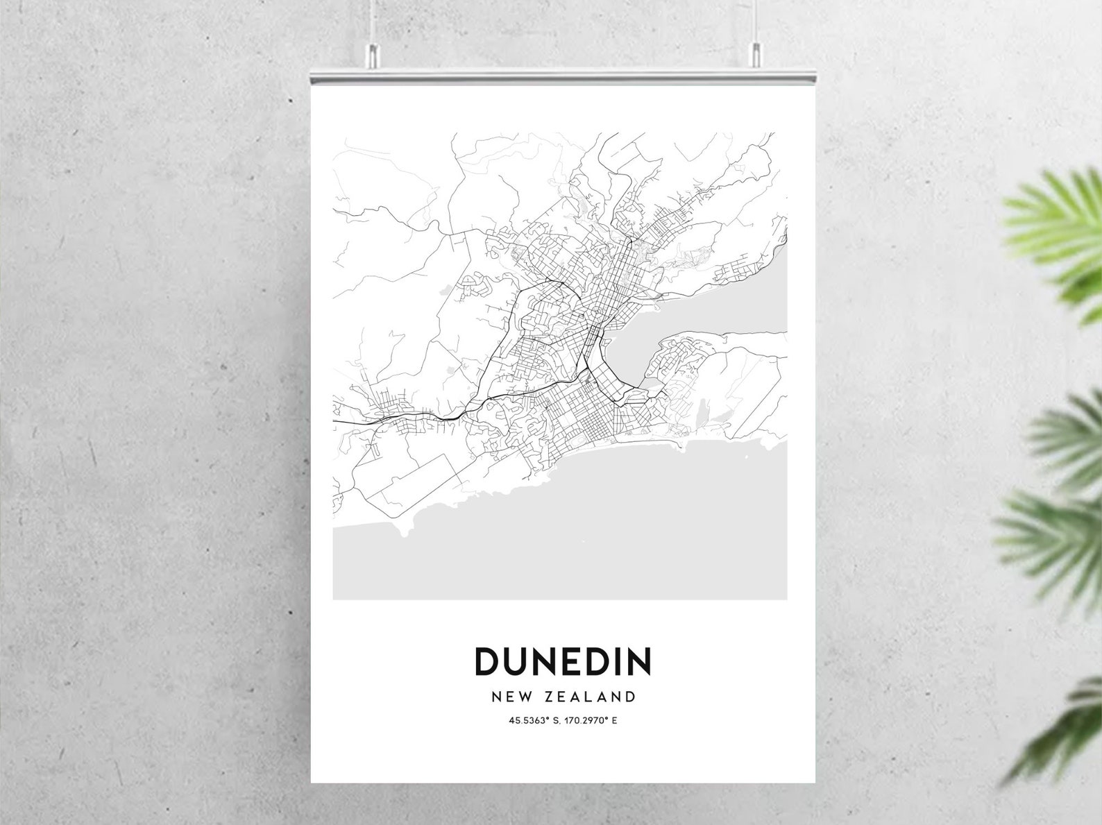 Dunedin Map Print Dunedin Map Poster Wall Art Dunedin City Etsy