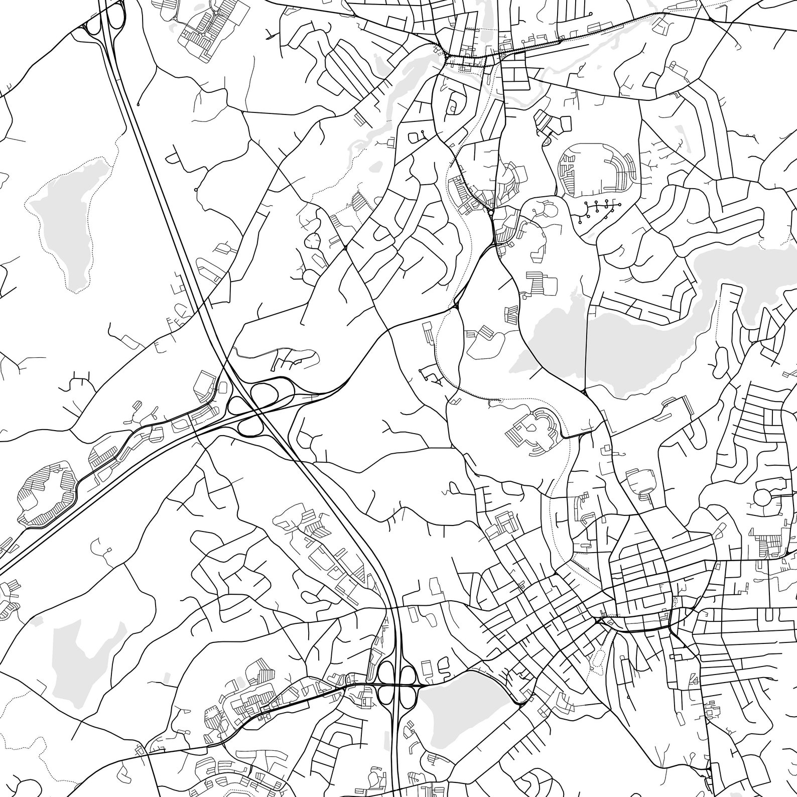 Marlborough Map Print, Marlborough Map Poster Wall Art, Ma City Map