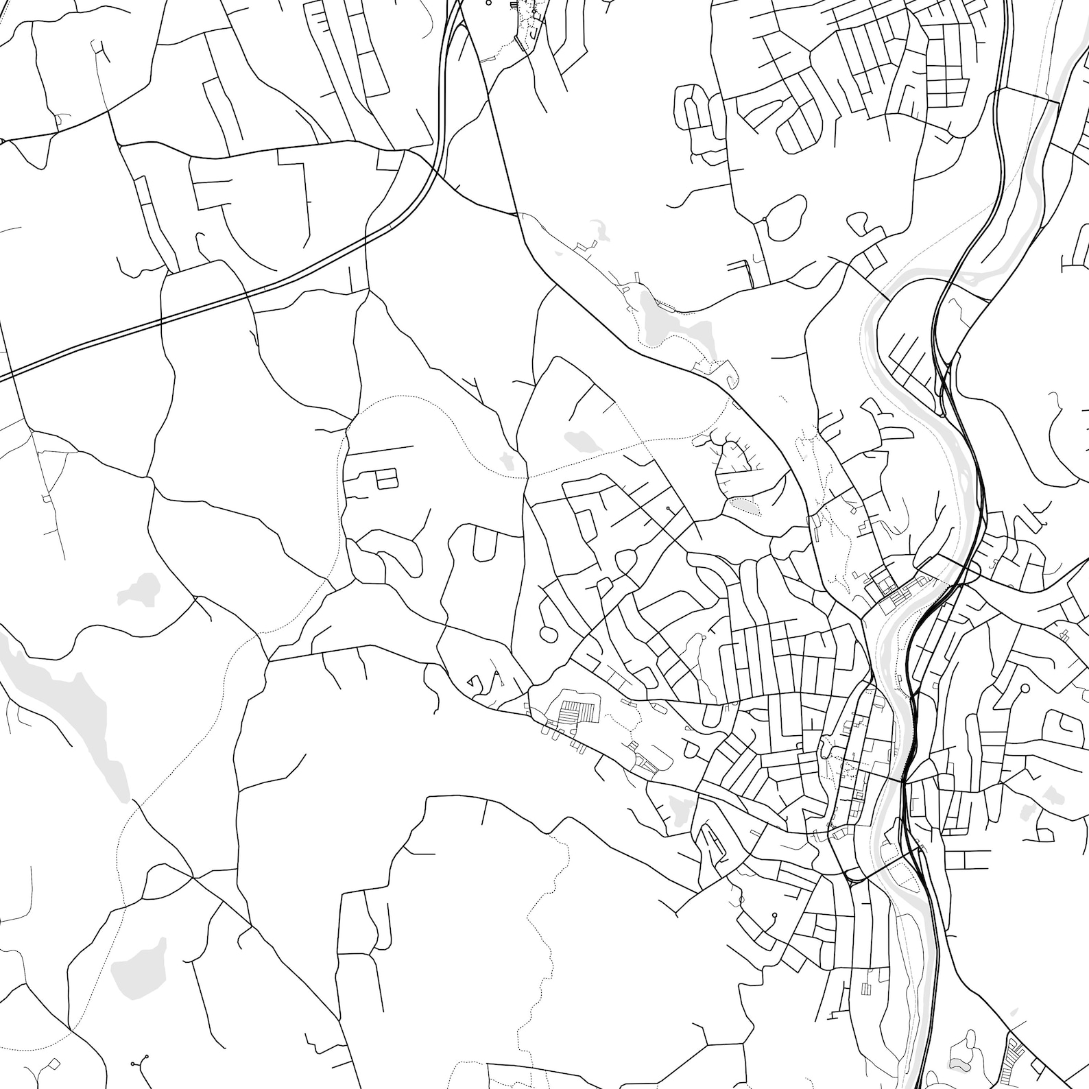 Naugatuck Map Print Naugatuck Map Poster Wall Art Ct City Etsy