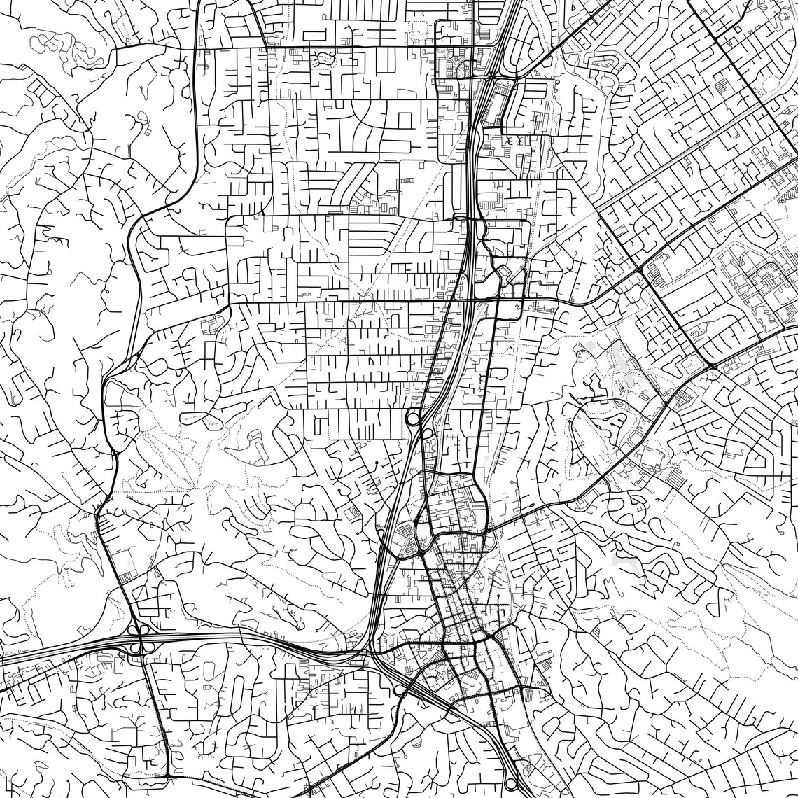 Walnut Creek Map Print Walnut Creek Map Poster Wall Art Ca Etsy