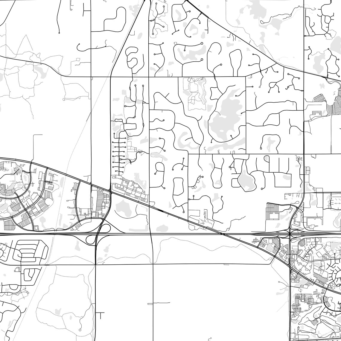 Hoffman Estates Map Print, Hoffman Estates Map Poster Wall Art, Il City