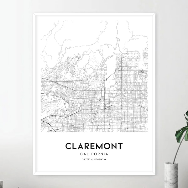 Claremont Map Poster - Etsy