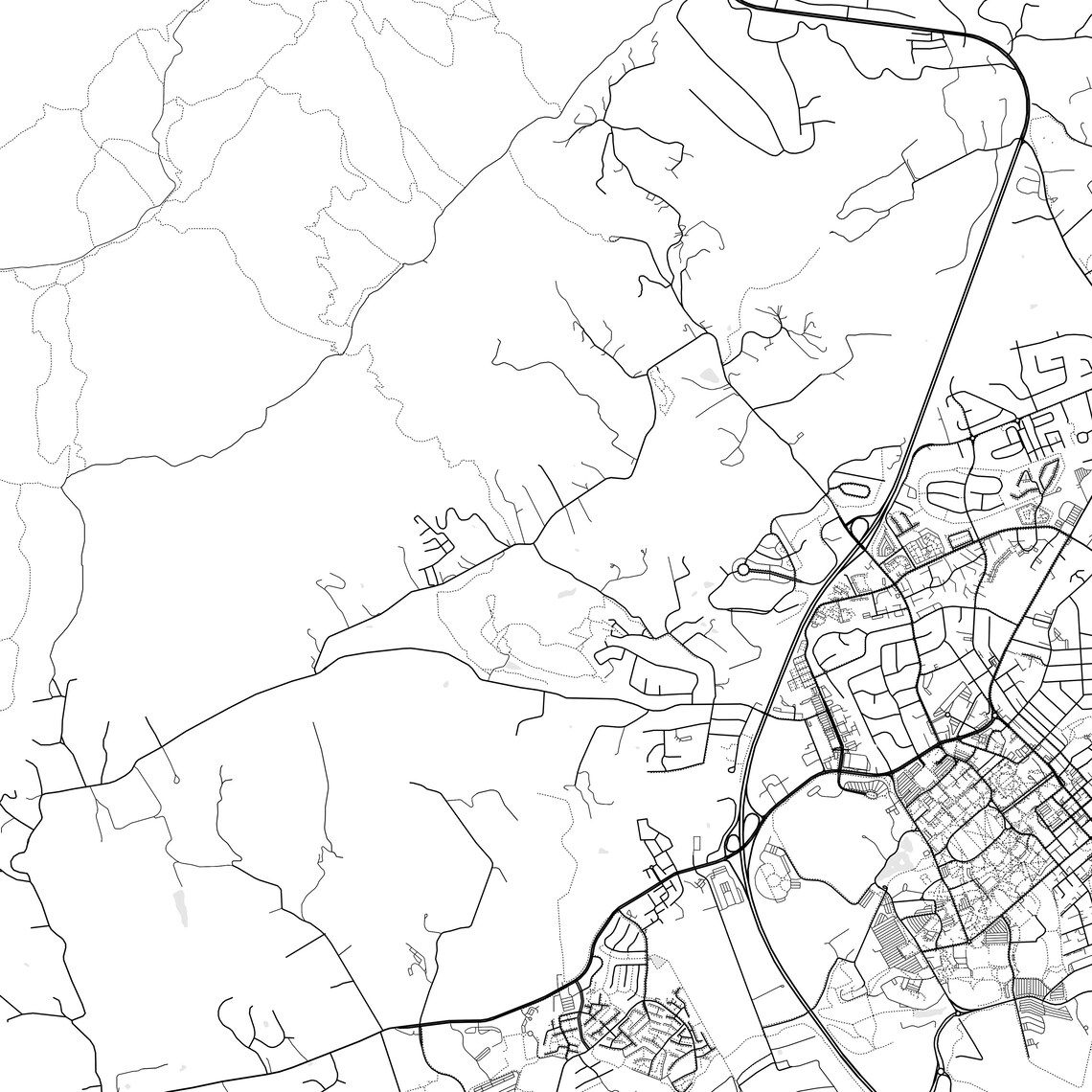 Blacksburg Map Print Blacksburg Map Poster Wall Art Va City Etsy