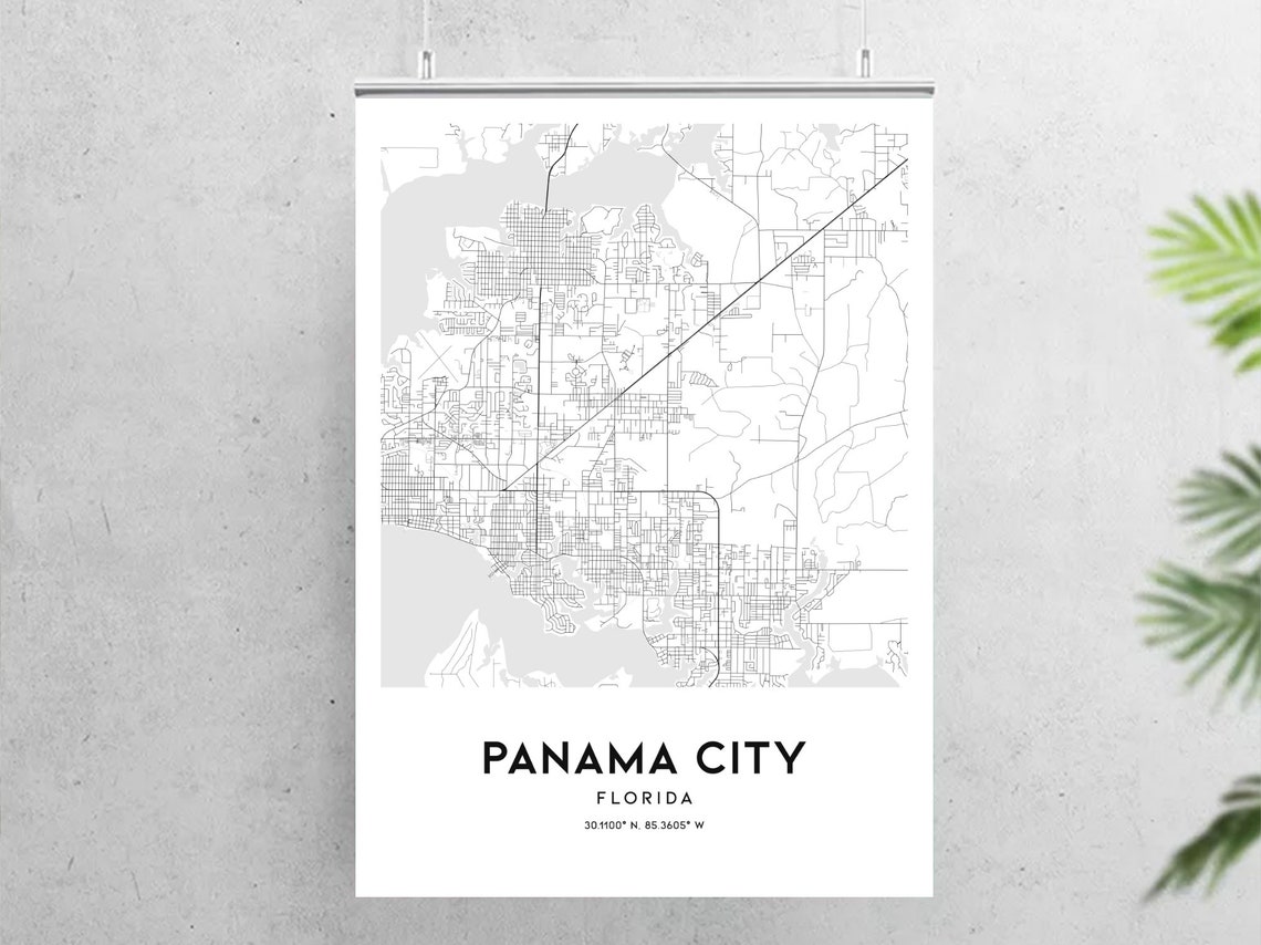 Panama City Map Print Panama City Map Poster Wall Art Fl | Etsy
