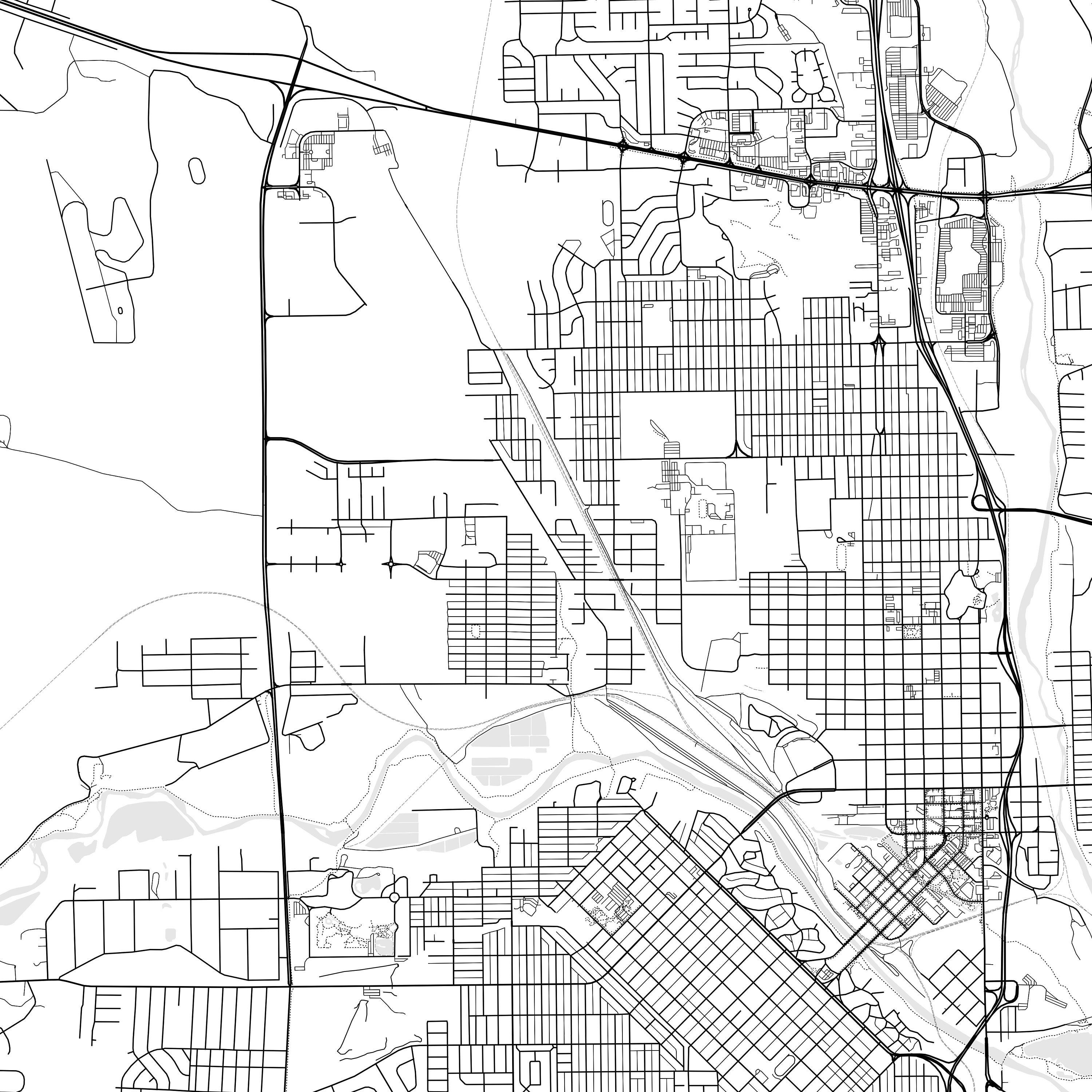 Pueblo Map Print, Pueblo Map Poster Wall Art, Co City Map, Colorado