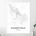 Klamath Falls Map Print, Klamath Falls Map Poster Wall Art, or City Map, Oregon Print Street Map ...