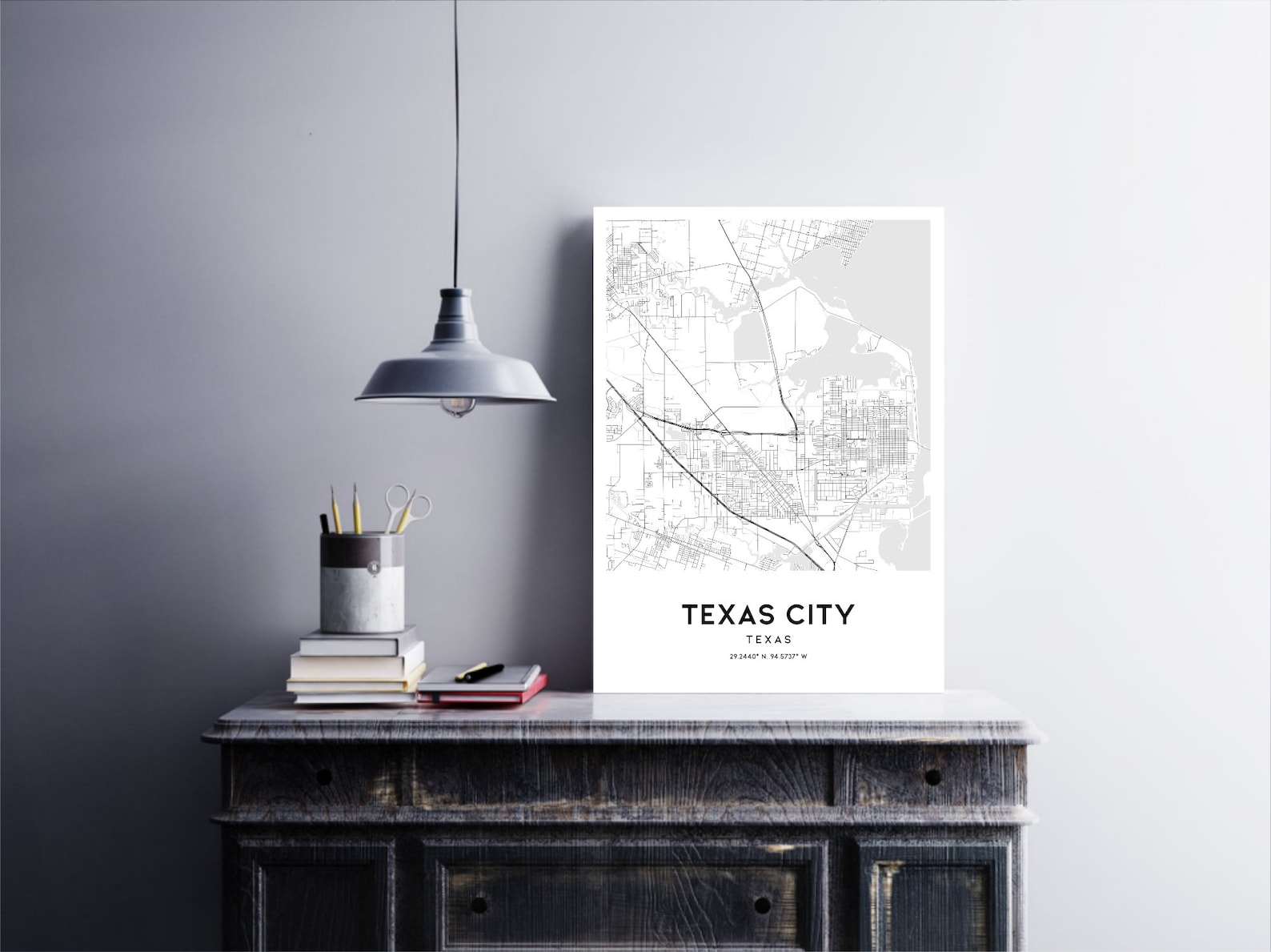 Texas City Map Print Texas City Map Poster Wall Art Tx City - Etsy