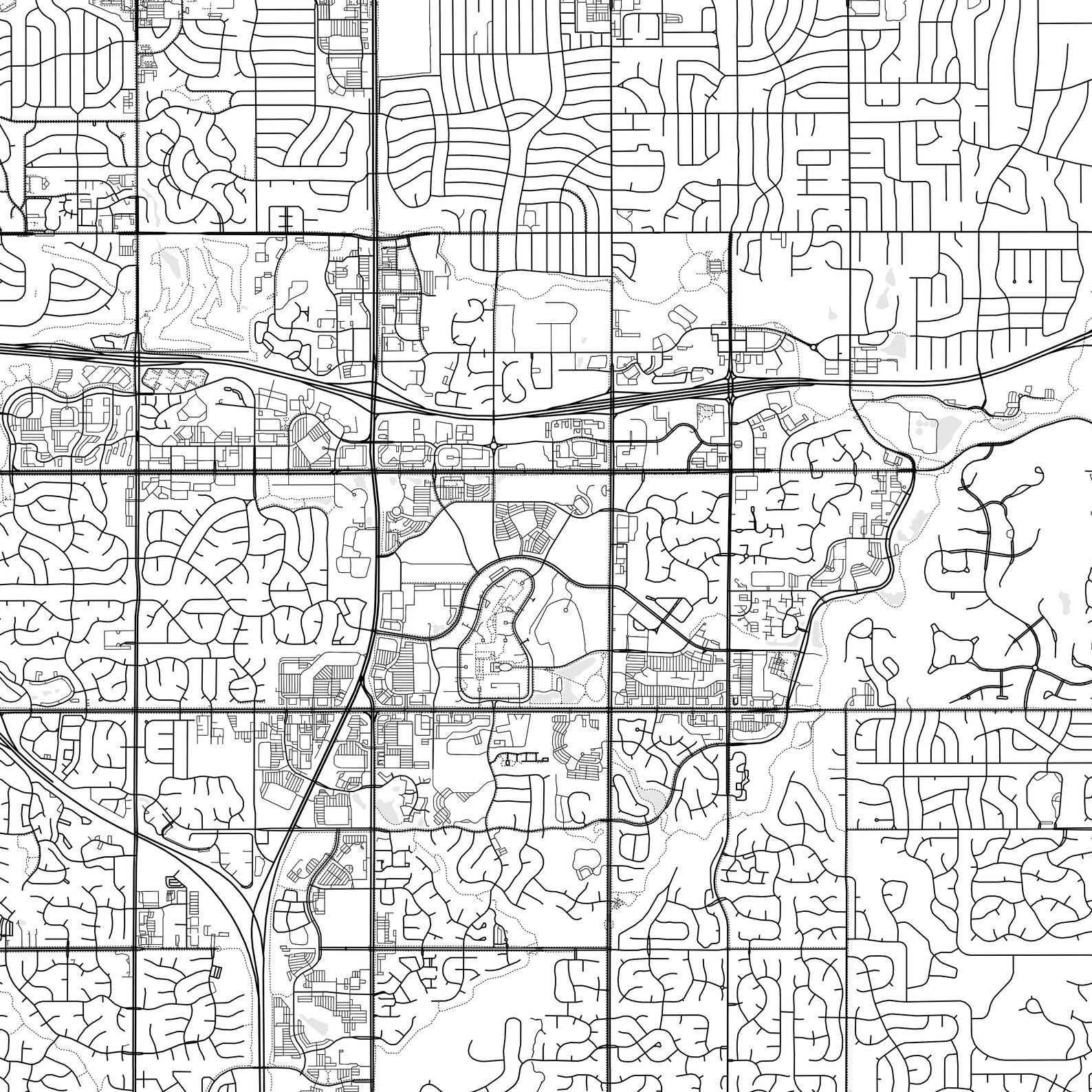 Leawood Map Print, Leawood Map Poster Wall Art, Ks City Map, Kansas