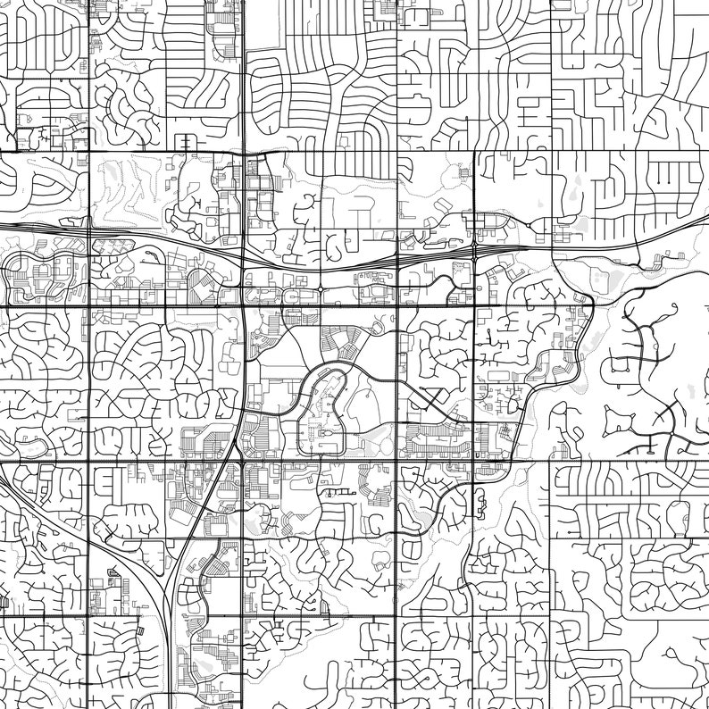 Leawood Map Print, Leawood Map Poster Wall Art, Ks City Map, Kansas