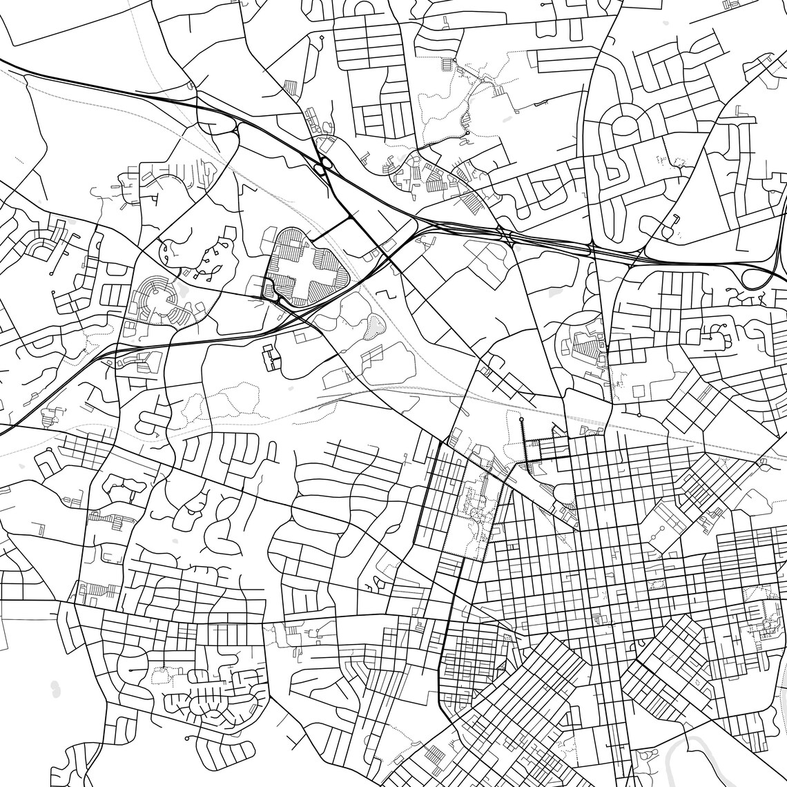 Lancaster Map Print Lancaster Map Poster Wall Art Pa City - Etsy