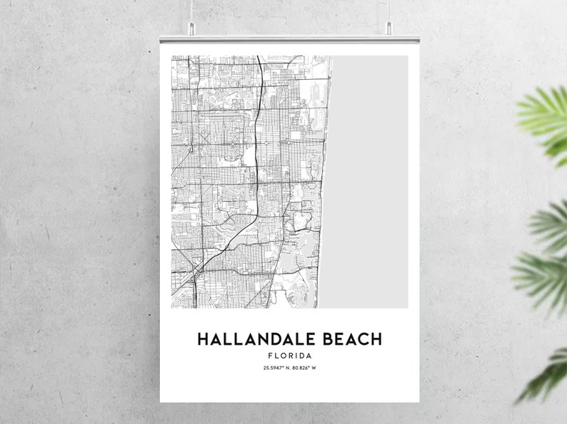 Hallandale Beach Map Print Hallandale - Il 794xN.1959359011 49nb 