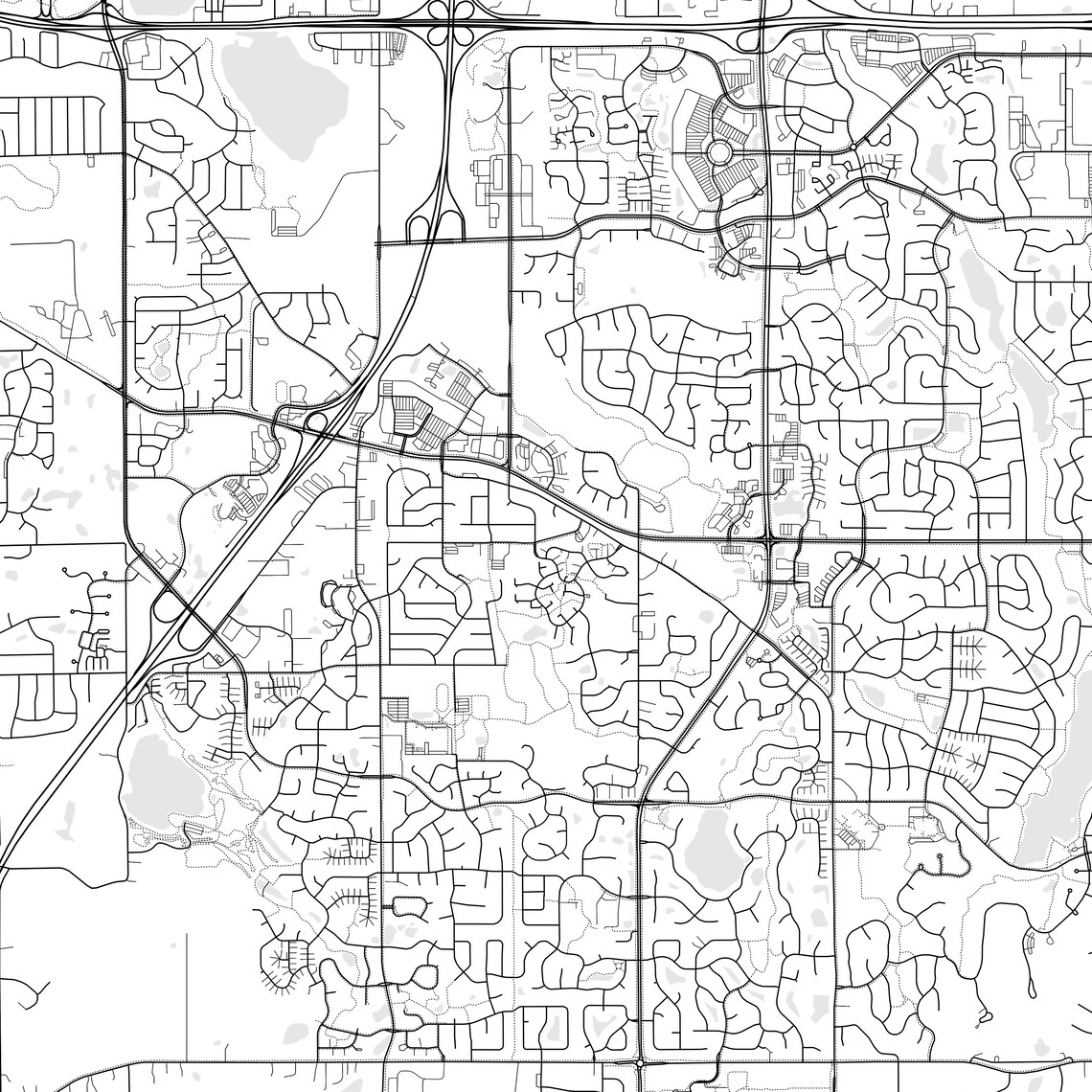 Woodbury Map Print Woodbury Map Poster Wall Art Mn City Map - Etsy