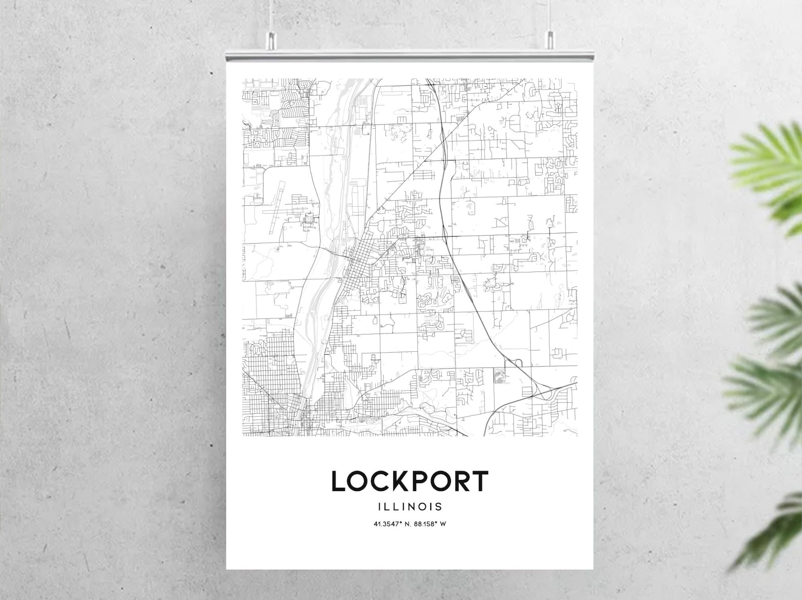 Lockport Map Print Lockport Map Poster Wall Art Il City Etsy