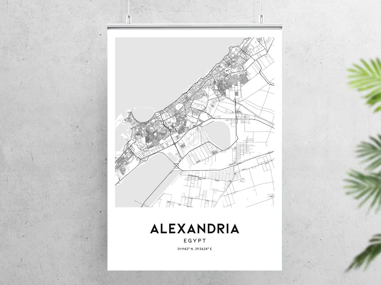 Alexandria Map Print Alexandria Map Poster Wall Art Etsy