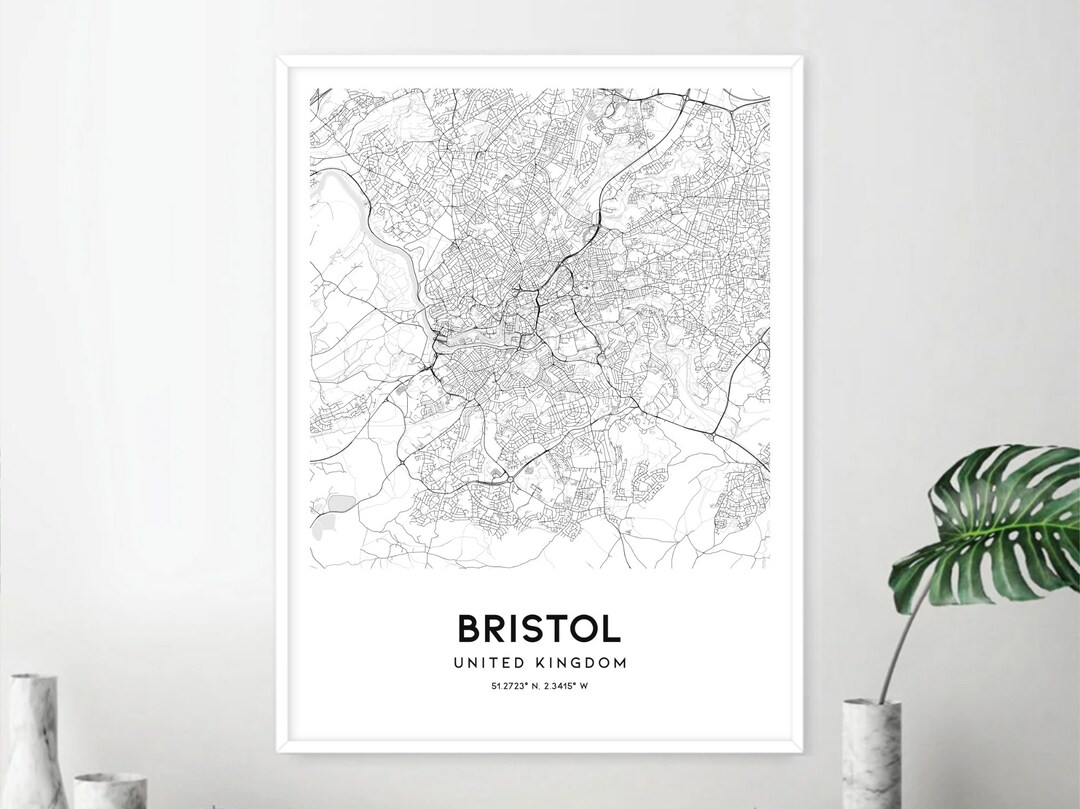 Bristol Map Print, Bristol Map Poster Wall Art, Bristol City Map ...
