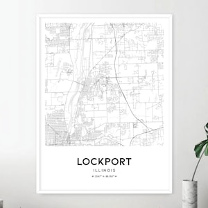 Lockport Map Print Lockport Map Poster Wall Art Il City Map - Etsy