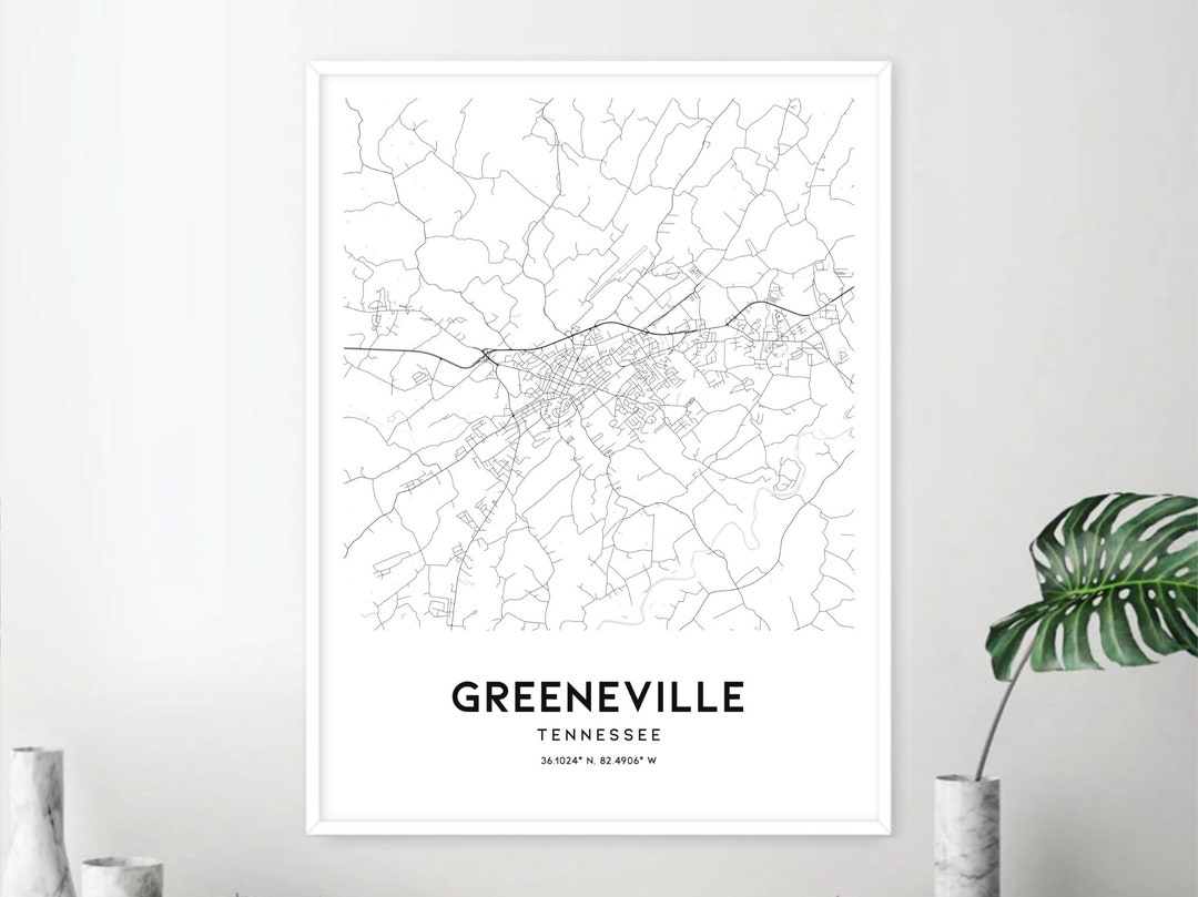 Greeneville Map Print Greeneville Map Poster Wall Art Tn - Etsy