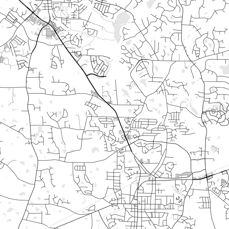 Fuquayvarina Map Print, Fuquayvarina Map Poster Wall Art, Nc City Map