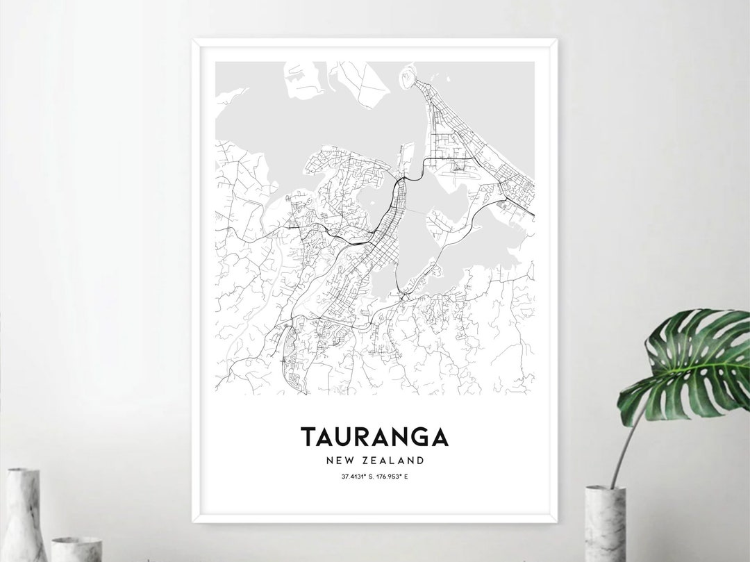 Tauranga Map Print Tauranga Map Poster Wall Art Tauranga Etsy