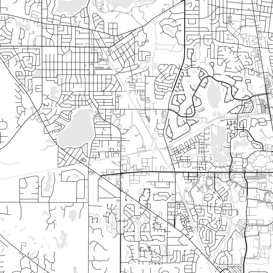 Vernon Hills Map Print, Vernon Hills Map Poster Wall Art, Il City Map