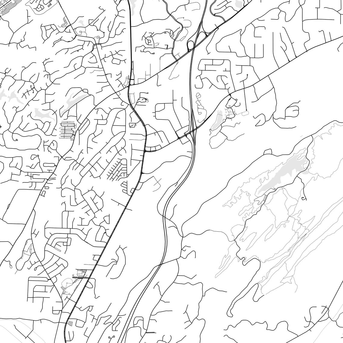 Pelham Map Print Pelham Map Poster Wall Art Al City Map Etsy