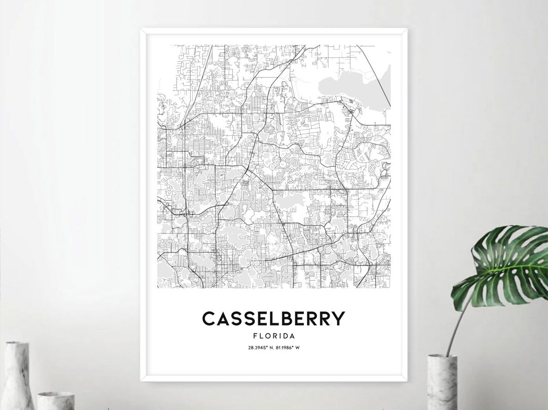Casselberry Map Print Casselberry Map Poster Wall Art Fl Etsy