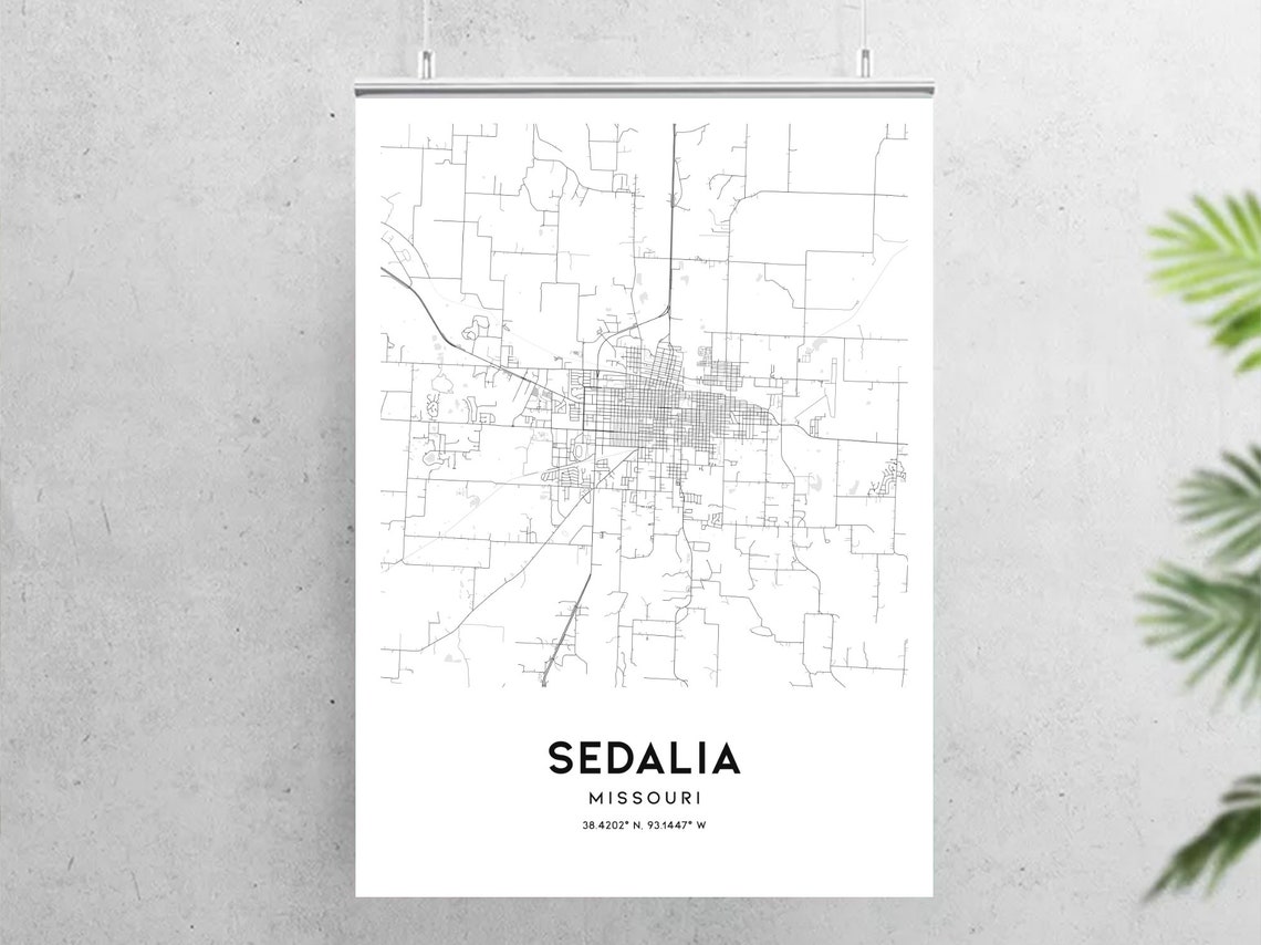 Sedalia Map Print Sedalia Map Poster Wall Art Mo City Map Etsy