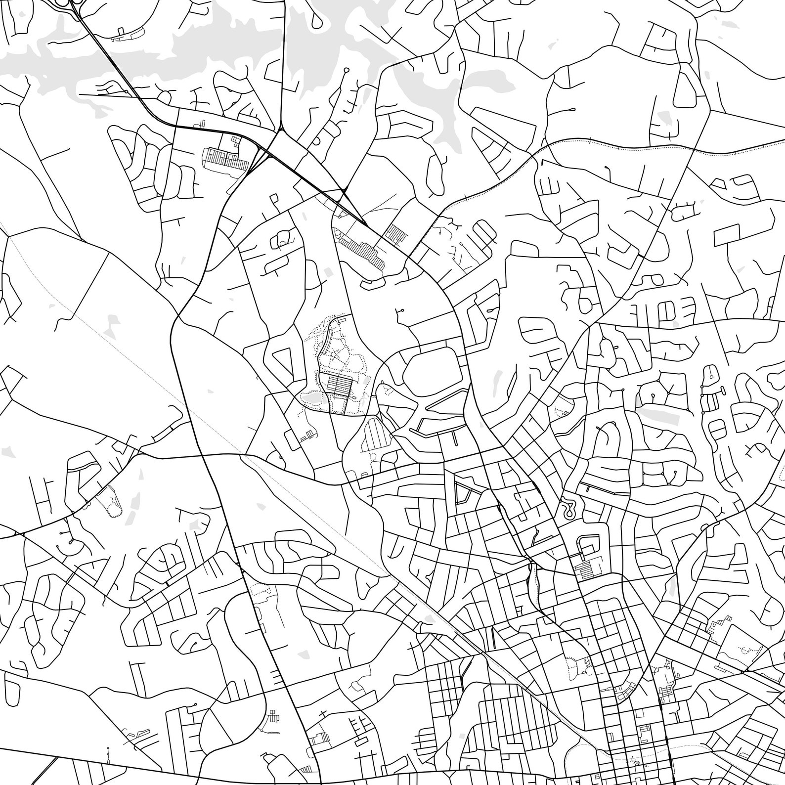 Anderson Map Print, Anderson Map Poster Wall Art, Sc City Map, South ...