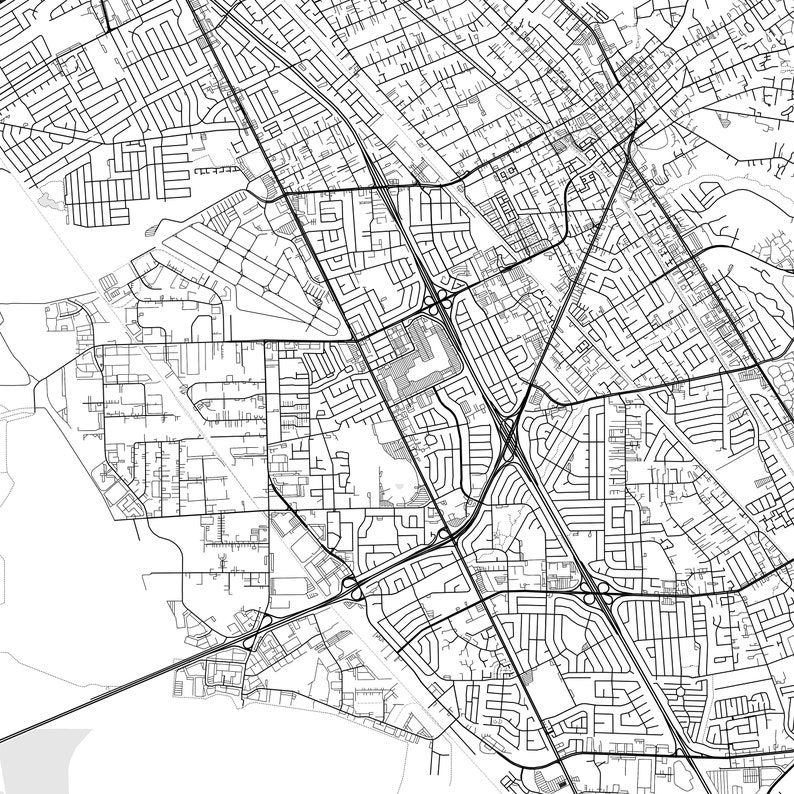 Hayward Map Print, Hayward Map Poster Wall Art, Ca City Map, California