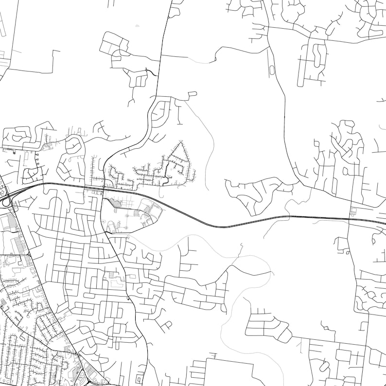 Clarksville Map Print, Clarksville Map Poster Wall Art, Tn City Map
