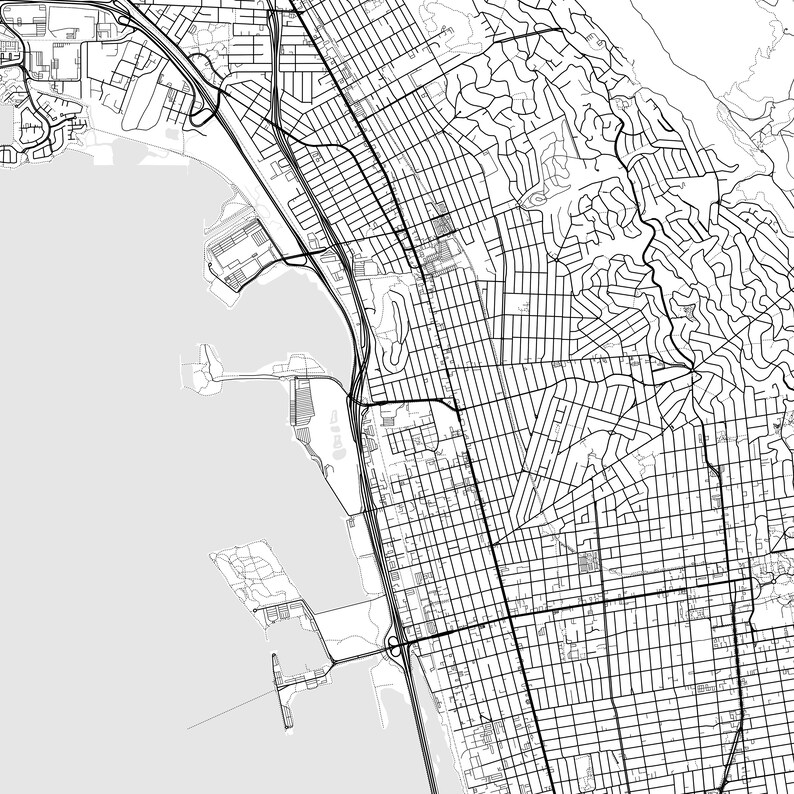 Berkeley Map Print, Berkeley Map Poster Wall Art, Ca City Map ...