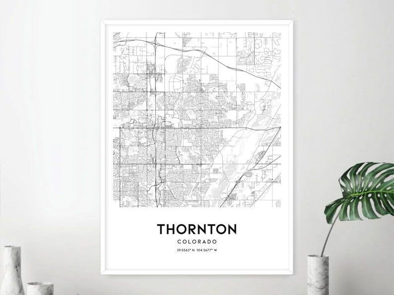 Thornton Map Print Thornton Map Poster Wall Art Co City Map - Etsy
