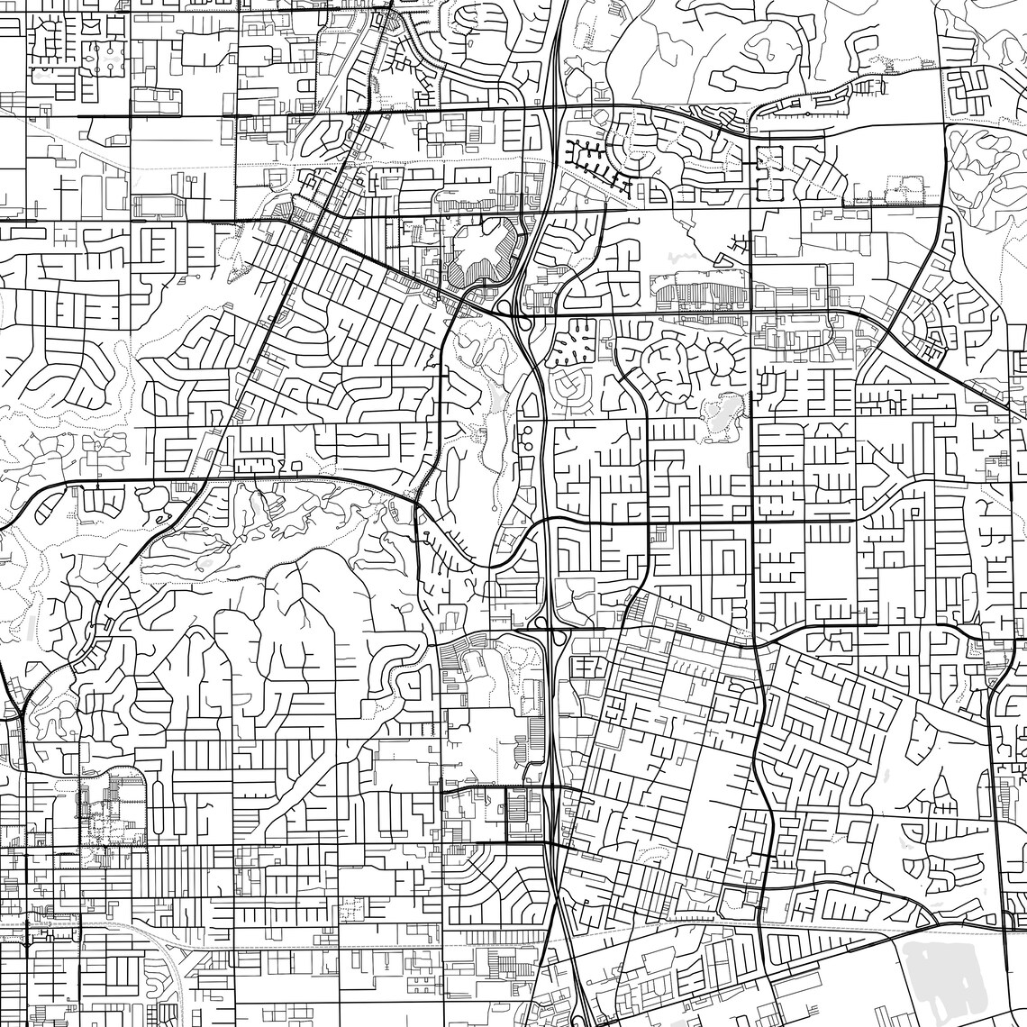 Placentia Map Print, Placentia Map Poster Wall Art, Ca City Map