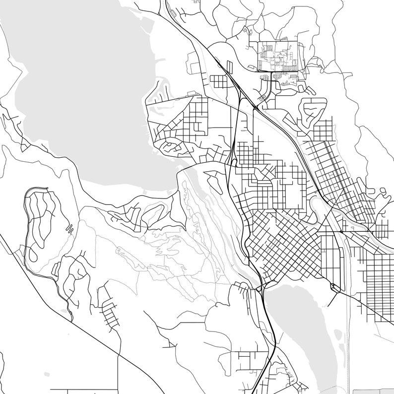 Klamath Falls Map Print, Klamath Falls Map Poster Wall Art, or City Map, Oregon Print Street Map ...
