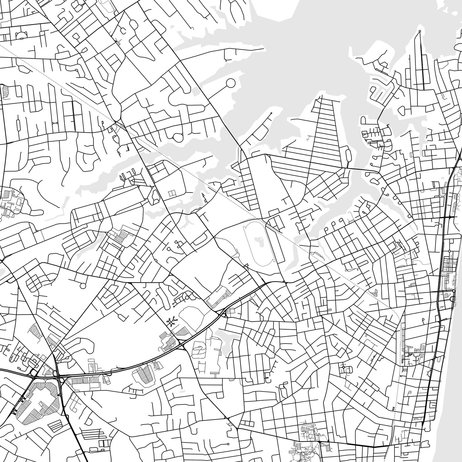 Long Branch Map Print, Long Branch Map Poster Wall Art, Nj City Map