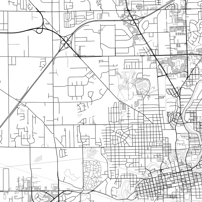 Fort Wayne Map Print Fort Wayne Map Poster Wall Art in City - Etsy