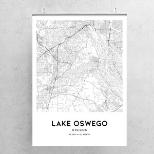 Lake Oswego Map Print Lake Oswego Map Poster Wall Art or | Etsy