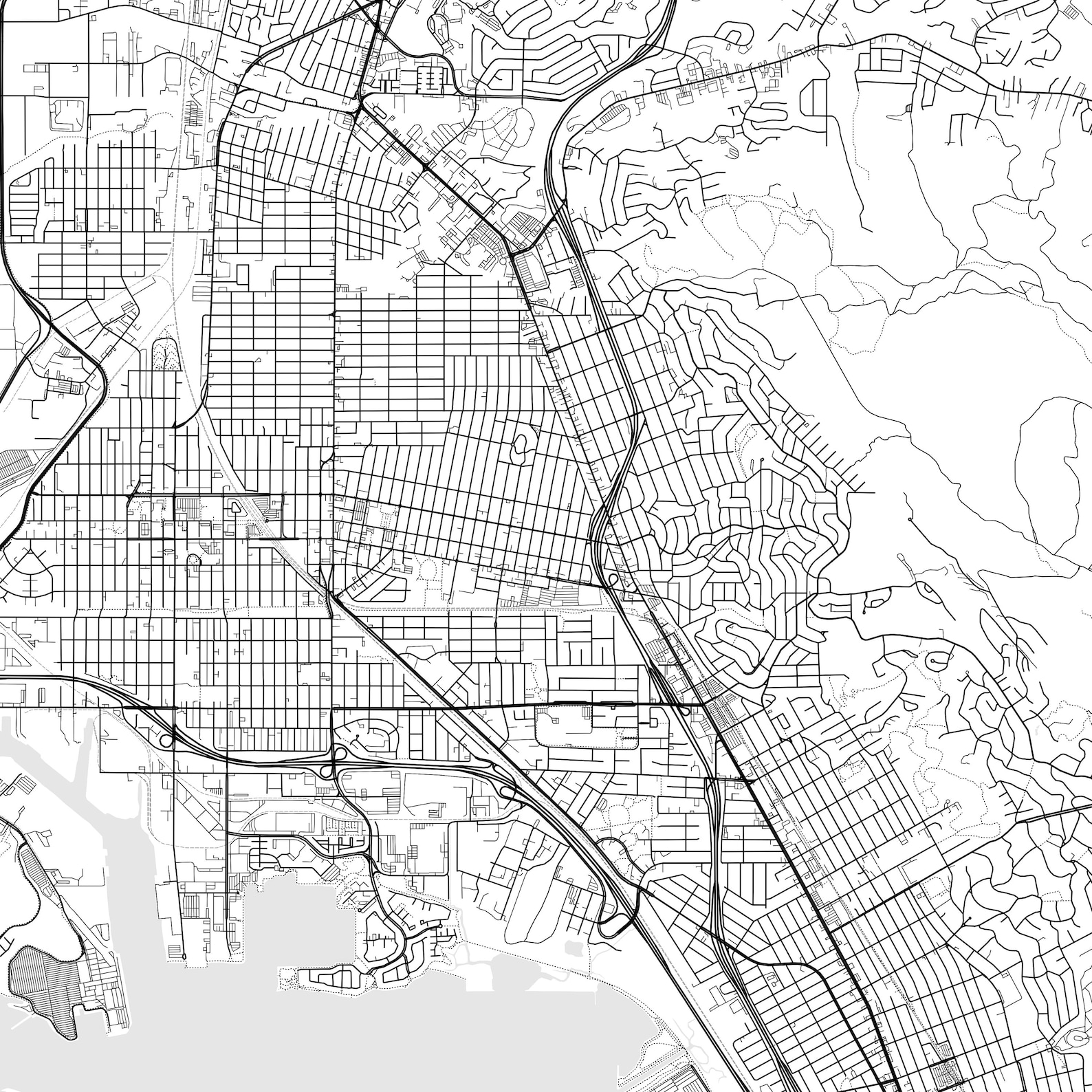 El Cerrito Map Print, El Cerrito Map Poster Wall Art, Ca City Map