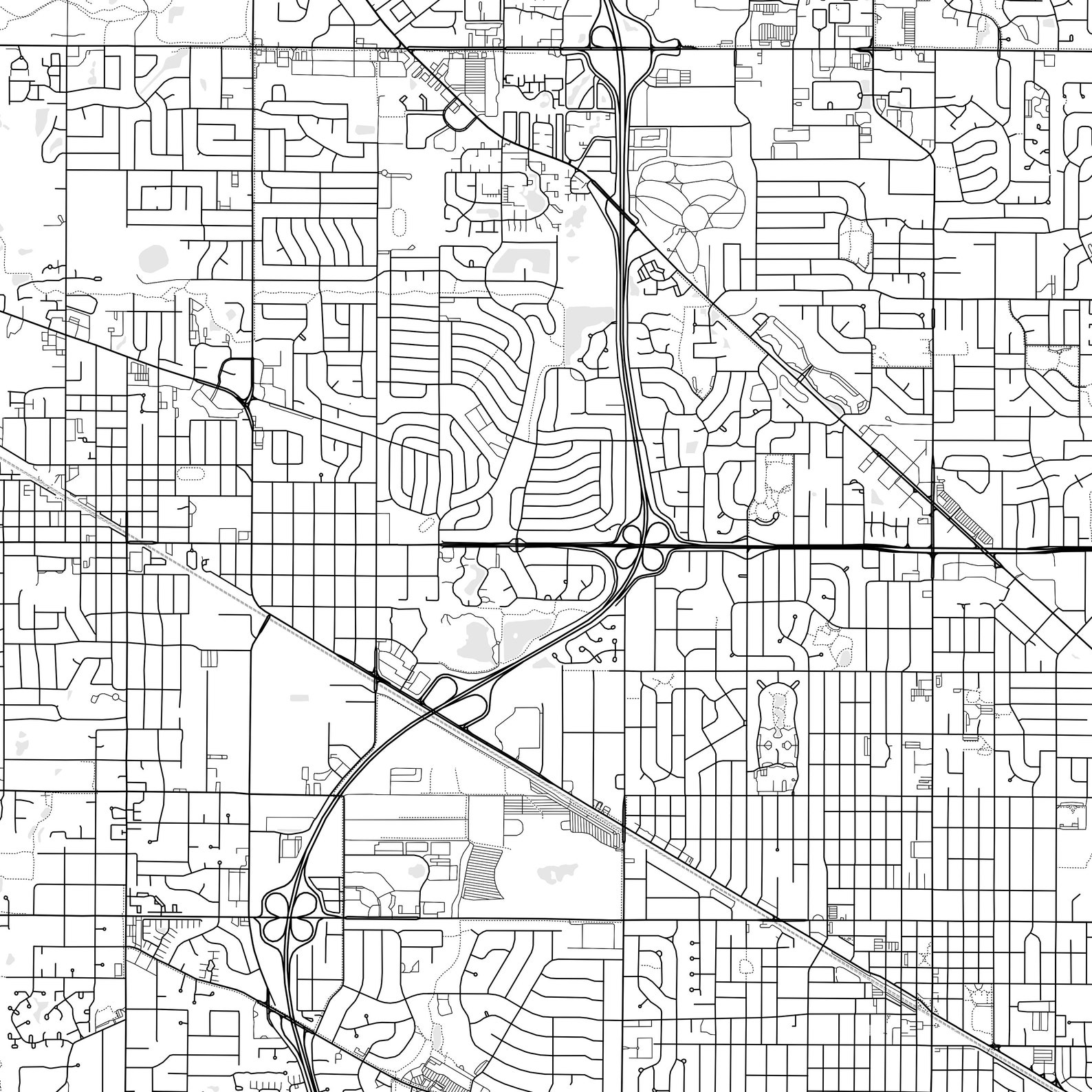 Arlington Heights Map Print, Arlington Heights Map Poster Wall Art, Il