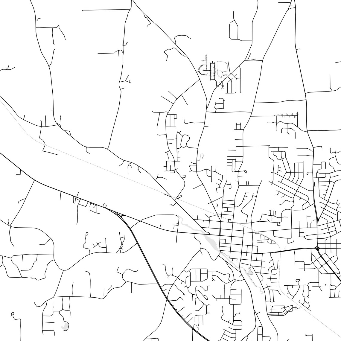 Prattville Map Print Prattville Map Poster Wall Art Al City Etsy
