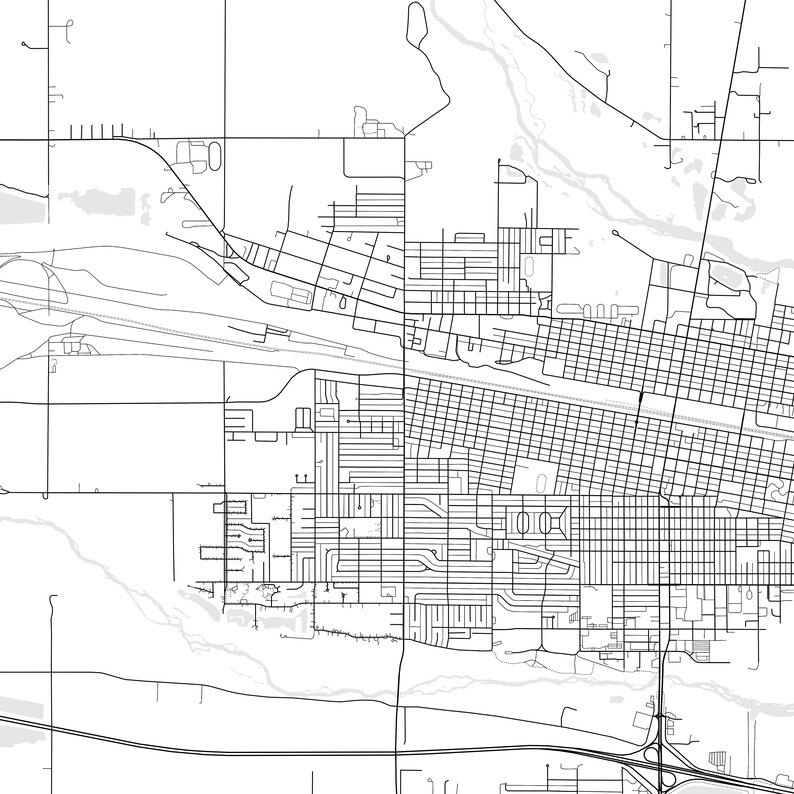 North Platte Map Print, North Platte Map Poster Wall Art, Ne City Map
