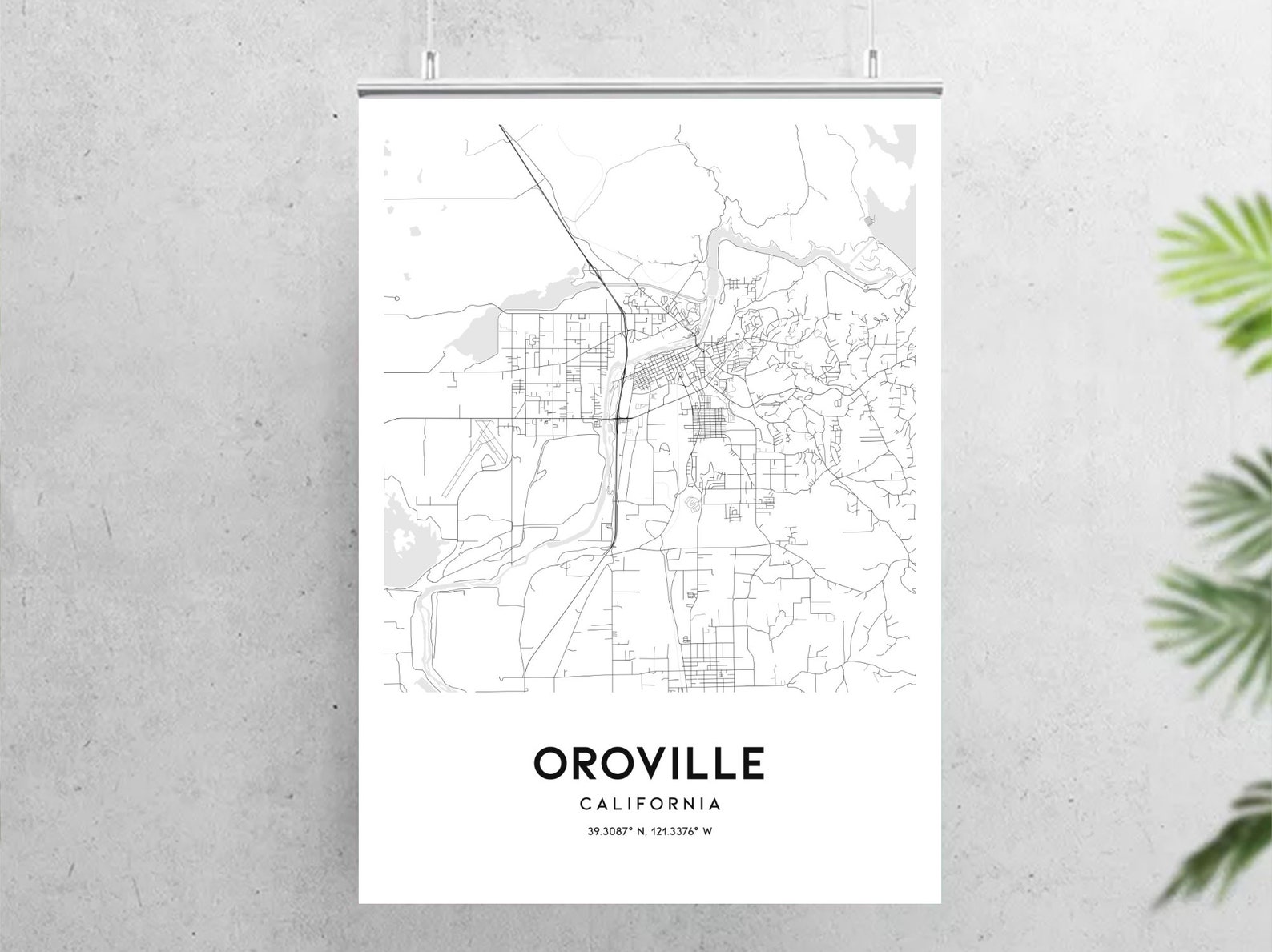 Oroville Map Print Oroville Map Poster Wall Art Ca City Map | Etsy