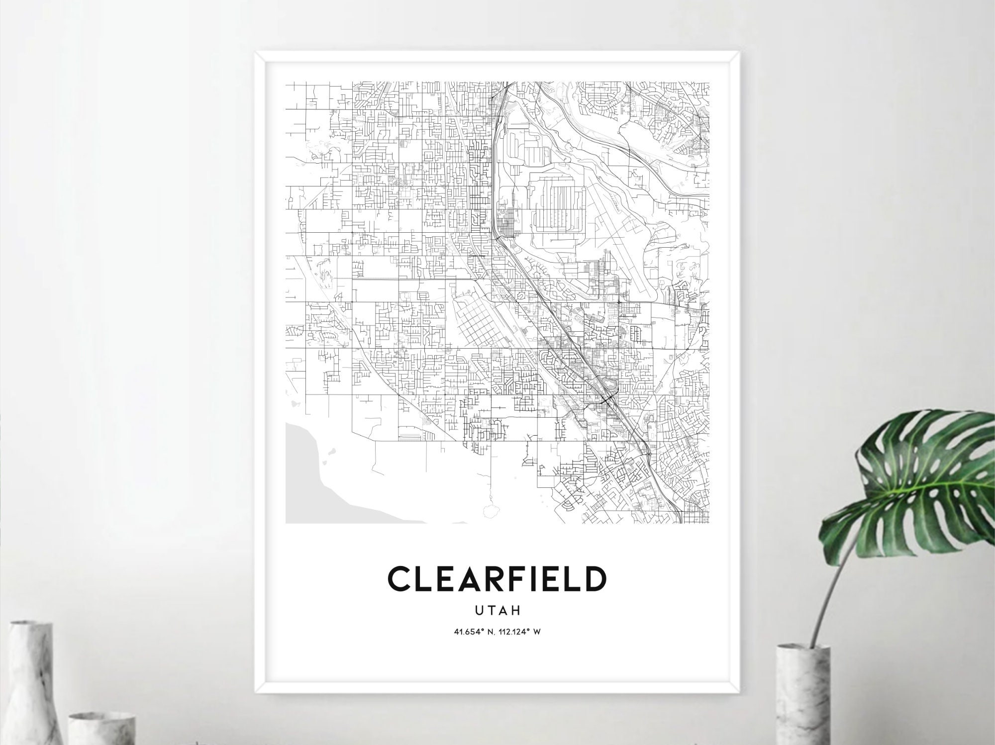 Clearfield Map Print, Clearfield Map Poster Wall Art, Ut City Map, Utah